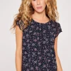 New Apricot Floral Tulip Chiffon Top|