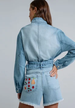 Best Lez a Lez Fruit Embroidered Jean Short|