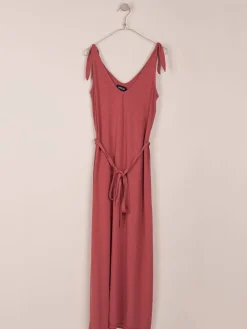 Outlet Indi & Cold Garment Dye Dress-Marsala|