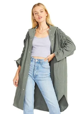 Hot BB Dakota Going Somewhere Coat-Surplus Green|