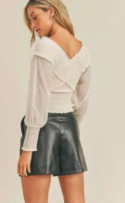 New Sadie & Sage Goodness Groove Smock Top-Ivory|