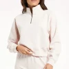 Z Supply Half Zip Sweatshirt-Pink Sky|-New