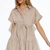 Hot Madison The Label Hamilton Dress-Beige|