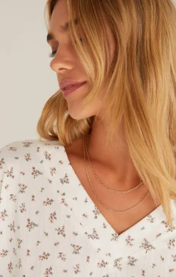 Best Z Supply Happy Ditsy V-Neck Top-Bone|