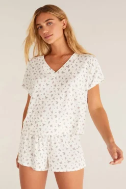 Online Z Supply Happy Ditsy V-Neck Top-Bone|