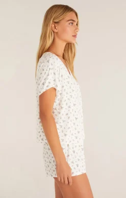 Online Z Supply Happy Ditsy V-Neck Top-Bone|