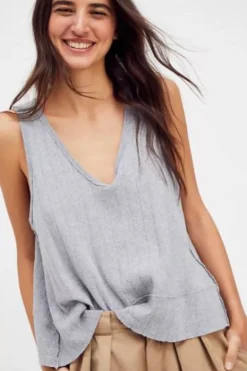 Clearance Free People Harper Tank-Heather Grey|