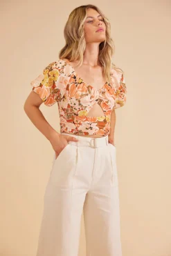 Clearance Minkpink Haven Wide Leg Pant-Ecru|