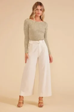 Clearance Minkpink Haven Wide Leg Pant-Ecru|