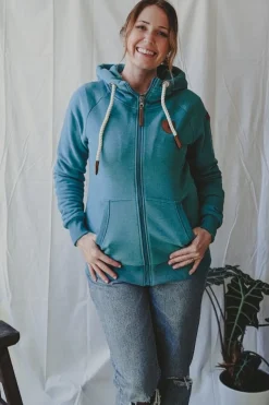 Hot Wanakome Hera Zip Hoodie-Lake|