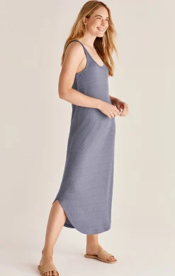 Online Z Supply Jaslyn Rib Hacci Midi Dress-Indigo|