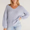 Z Supply Joni V-Neck Pullover-Blue Bird|