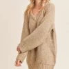 Outlet Sadie & Sage Just Vibes Chunky Pullover-Dark Oatmeal|