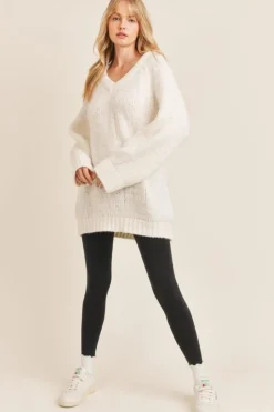 New Sadie & Sage Just Vibes Chunky Pullover-Ivory|