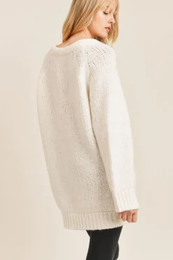 New Sadie & Sage Just Vibes Chunky Pullover-Ivory|