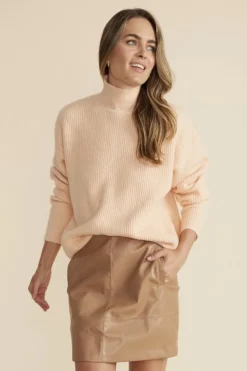 Clearance Minkpink Kaia Ribbed Knit Jumper-Peach|