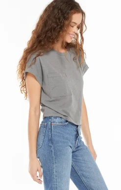 New Z Supply Keely Slub Tee-Sedona Sage|