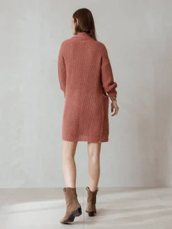 Best Indi & Cold Knitted Pocket Cardigan-Pink|