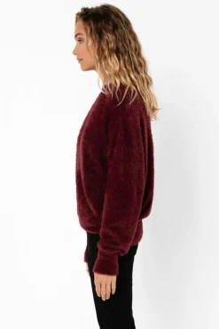 Hot Madison The Label Koda Knit Jumper-Wine|