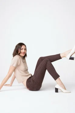 Clearance Unpublished Kora Mid Rise Skinny-Hickory Houndstooth|