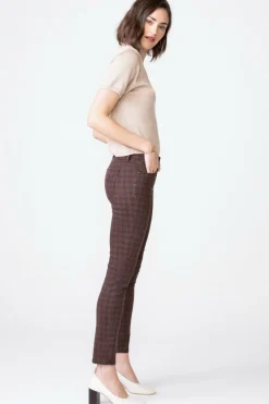 Clearance Unpublished Kora Mid Rise Skinny-Hickory Houndstooth|