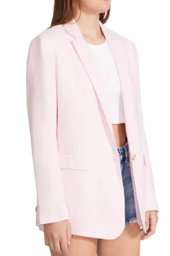 Online BB Dakota by Steve Madden Linen On The Edge Jacket-Pink|