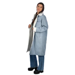 Outlet RD Style Long Denim Jacket|