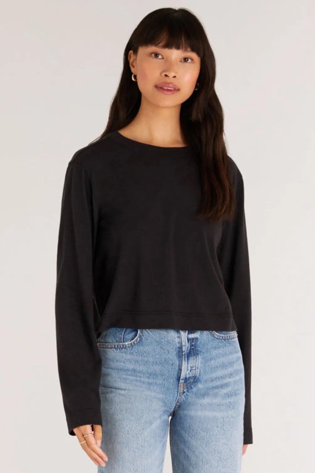lupita_crop_long_sleeve_t_SKU035ab1ae7947530e15f38158cd9b5b9f_0.webp New Z Supply Lupita Crop Long Sleeve Top-Black|