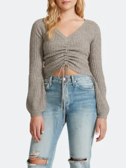 New BB Dakota by Steve Madden Make It Short Sweater-Grey|Bb Dakota