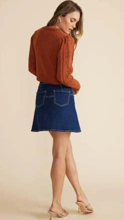 New Minkpink Marjo Denim Mini Skirt|