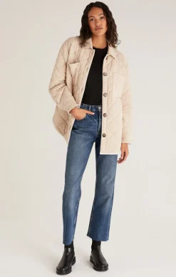 Online Z Supply Maya Quilted Shacket-Heather Latte|