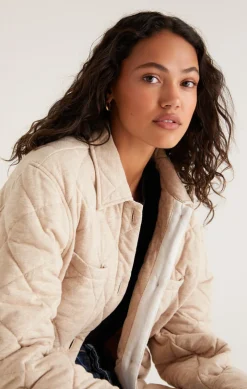 Online Z Supply Maya Quilted Shacket-Heather Latte|