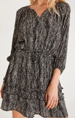 Discount Z Supply Mina Blurred Lines Mini Dress-Black|