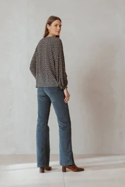 Best Indi & Cold Mini Brush Stroke Blouse|