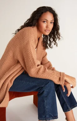 Clearance Z Supply Molly Boucle Sweater-Saddle|