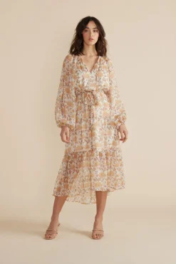 Outlet minkpink Moyne Floral Midi Dress|