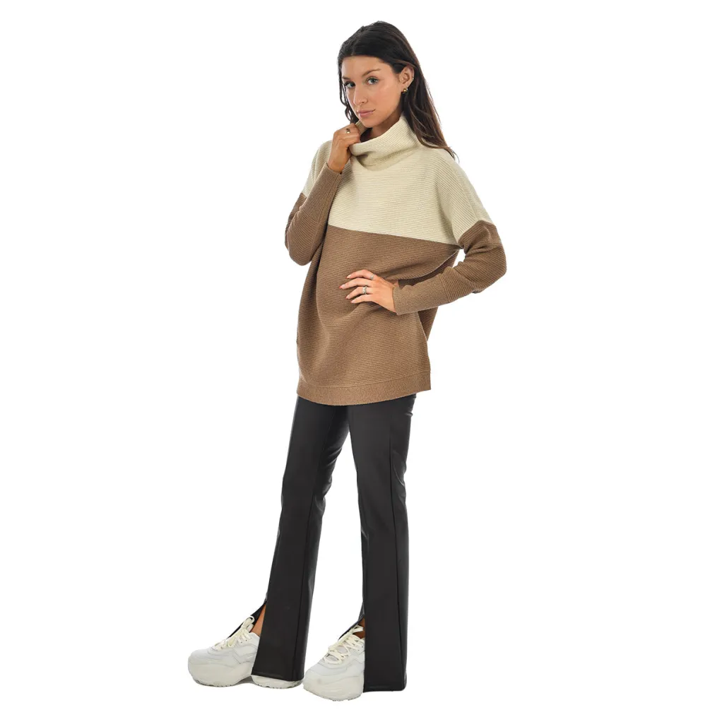 RD Style Nancy Color Block Ottoman-Cocoa|