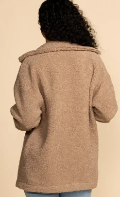 New Pink Martini Narla Teddy Coat-Grey|