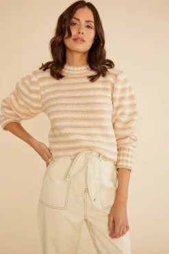 Hot Minkpink Nora Stripe Jumper|Cream/Multi|