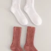 Z Supply Novelty Plush Socks (2 Pack)-White|