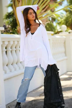 New Free People Olivia Tunic-White|