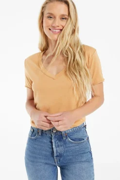 Outlet Z Supply Organic Cotton V/Neck Tee-Bronze|
