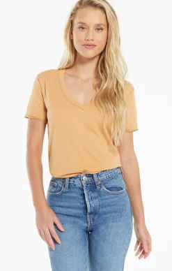 Outlet Z Supply Organic Cotton V/Neck Tee-Bronze|