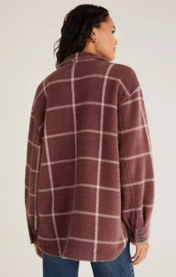 Hot Z Supply Plaid Tucker Jacket-Espresso|