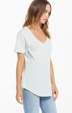 Z Supply Pocket Tee-Sky Grey|