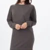 Sale tentree Ponte Raglan Dress-Black Olive Green|