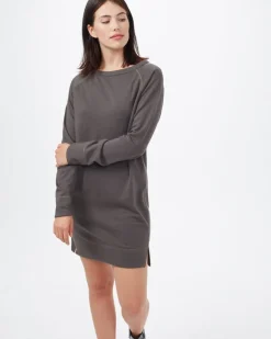 Sale tentree Ponte Raglan Dress-Black Olive Green|