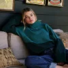 Sale Z Supply Poppy Striped Turtleneck Sweater-Deep Sea|
