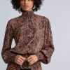 Lez a Lez Puffy Sleeve Blouse-Textura|
