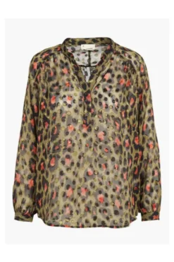 Best The Korner Round-Neck Leopard Print Top-Khaki|